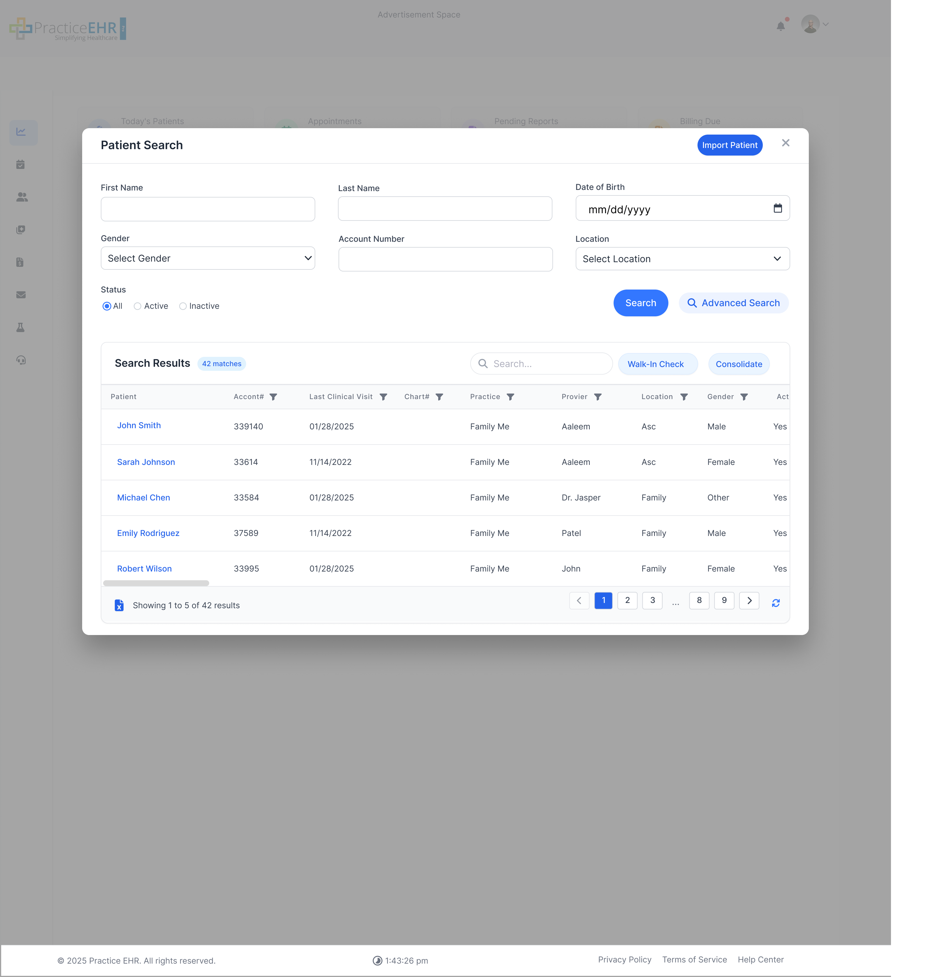 Patient Search Screen 3